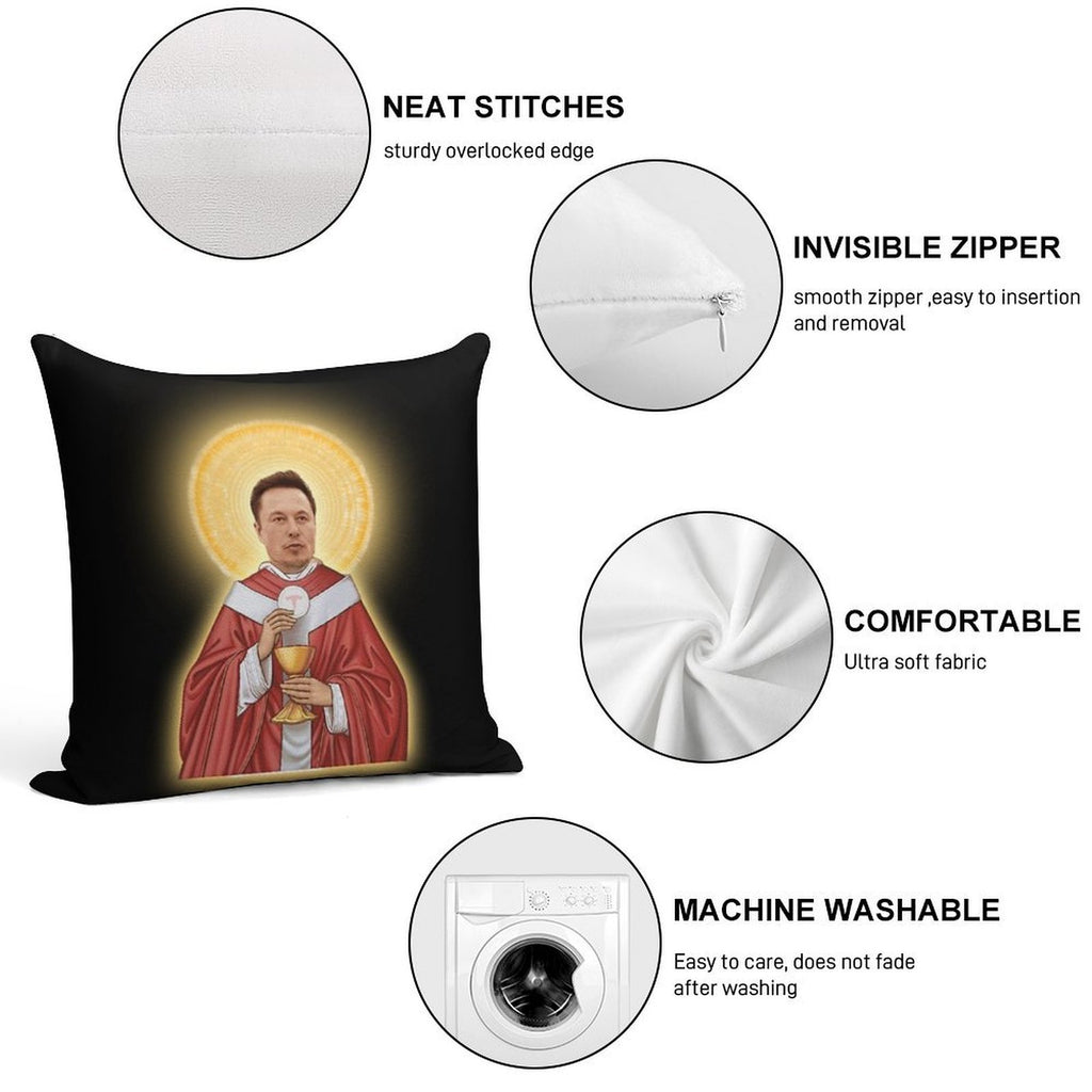 Elon Musk As Jesus Soft Luxury Feel Throw Pillow