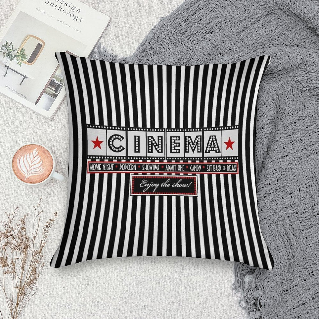 Movie Theater Striped Cinema Ticket Throw Pillow Soft Multiple Sizes Throw Pillow