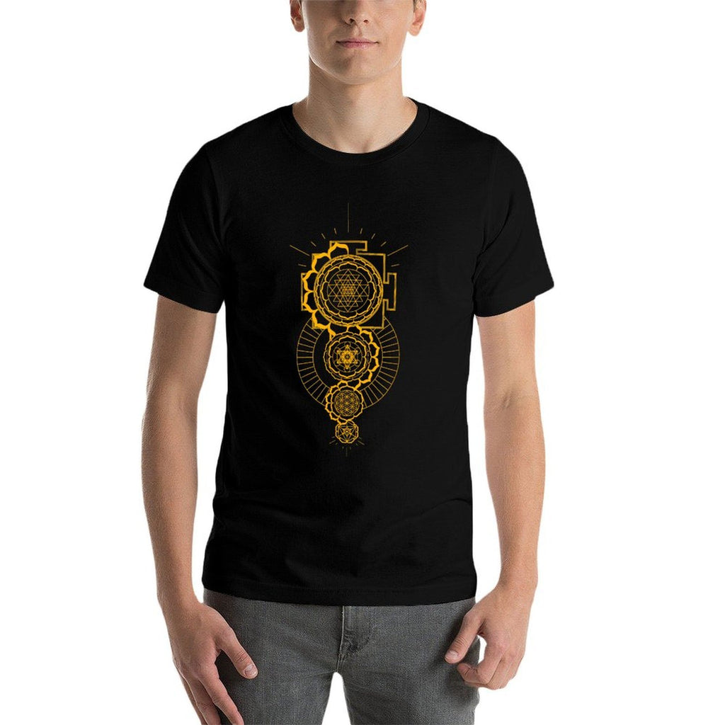 Sri Yantra Sacred Geometry Tattoo Design Mandala And Merkaba  Easy-care T-Shirt