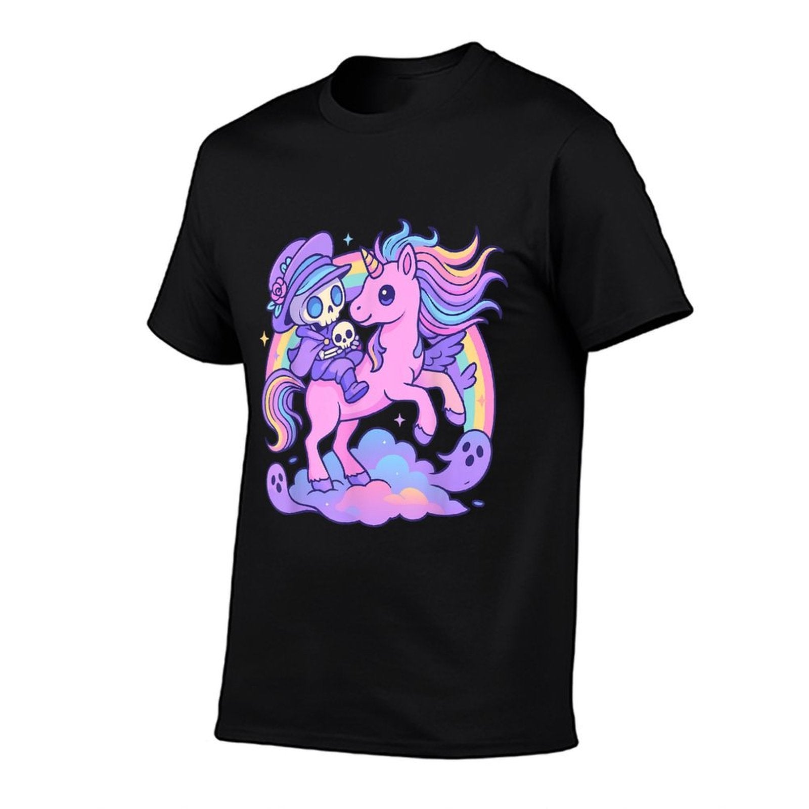 Pastel Goth Skeleton Rider  Unicorn - Kawaii Gothic Comfortable T-Shirt