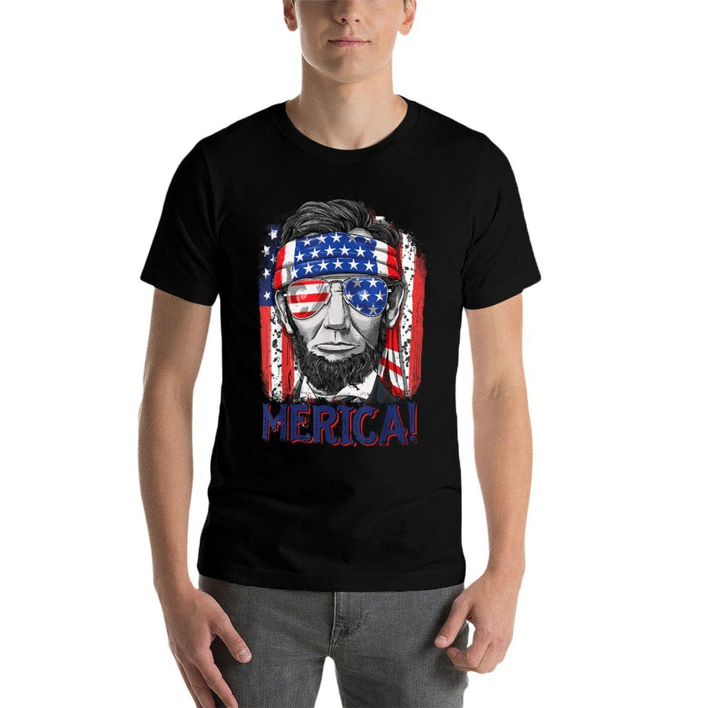 Abraham Lincoln 4th Of July Merica Men Women American  Versatile T-Shirt
