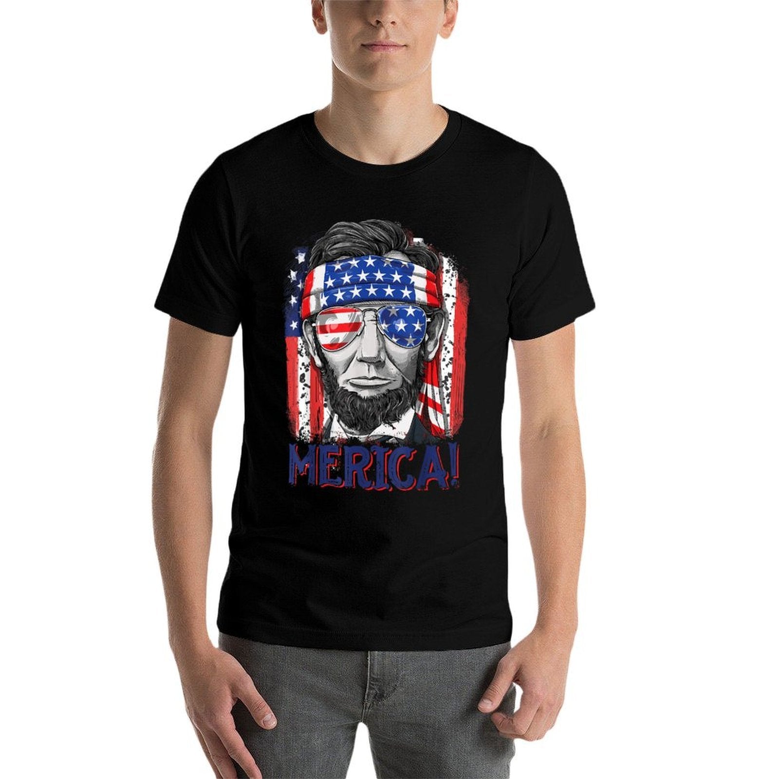 Abraham Lincoln 4th Of July Merica Men Women American  Versatile T-Shirt
