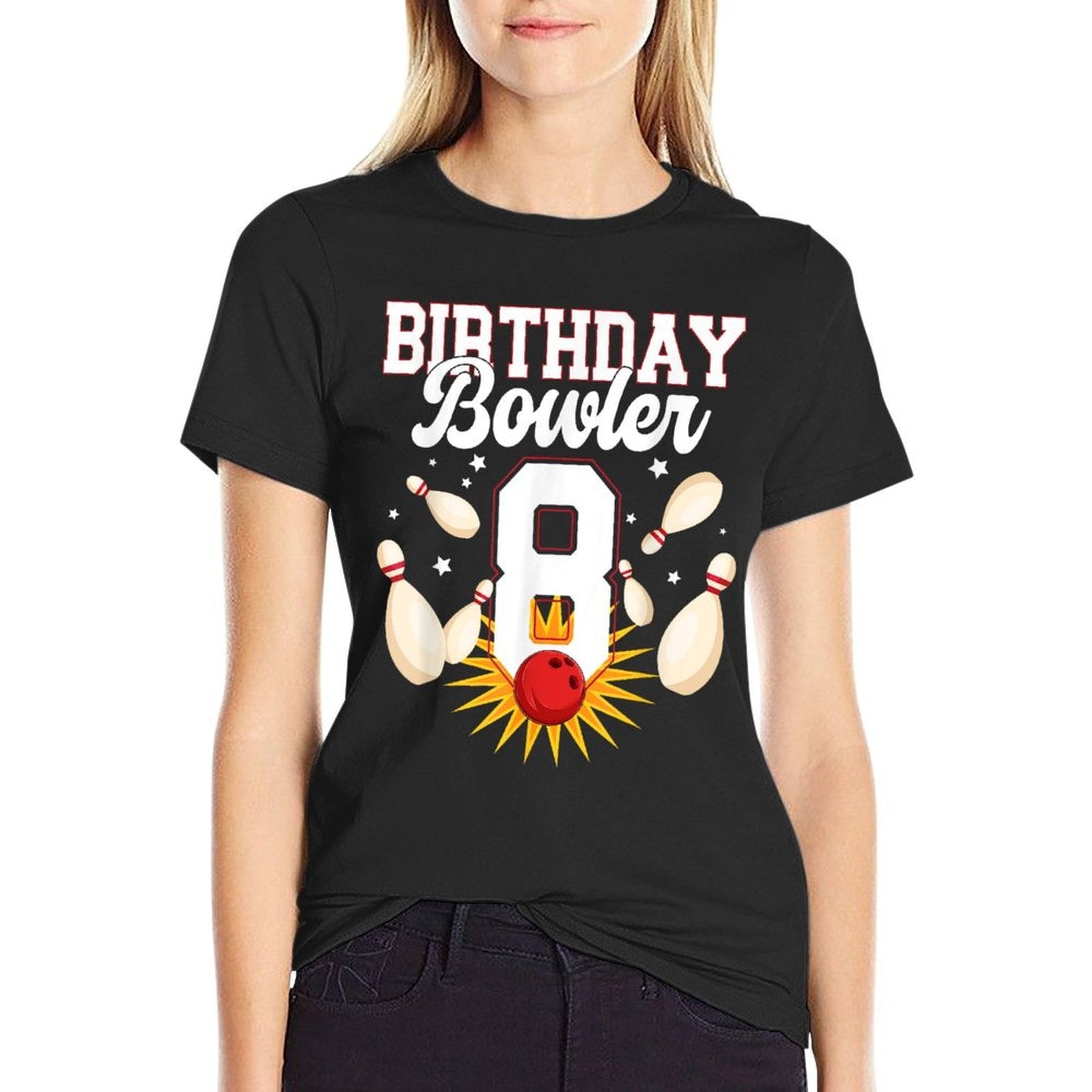 8th Birthday Bowling Boy Eight Year Old Bowler Birthday  Affordable Price T-Shirt