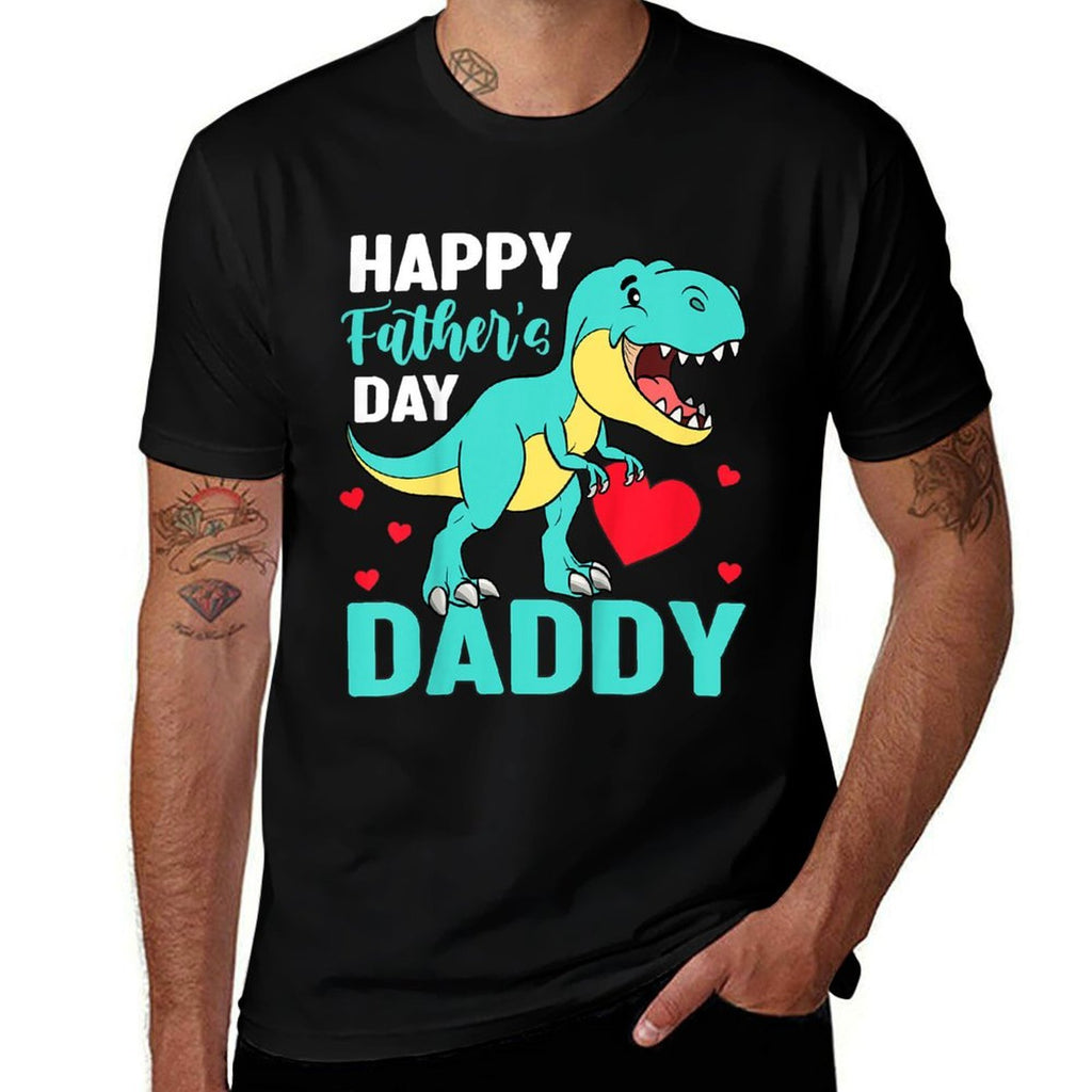 Kids Happy Fathers Day Daddy Trex Dino From Son Dad Toddler Boy  Polyester Blend T-Shirt