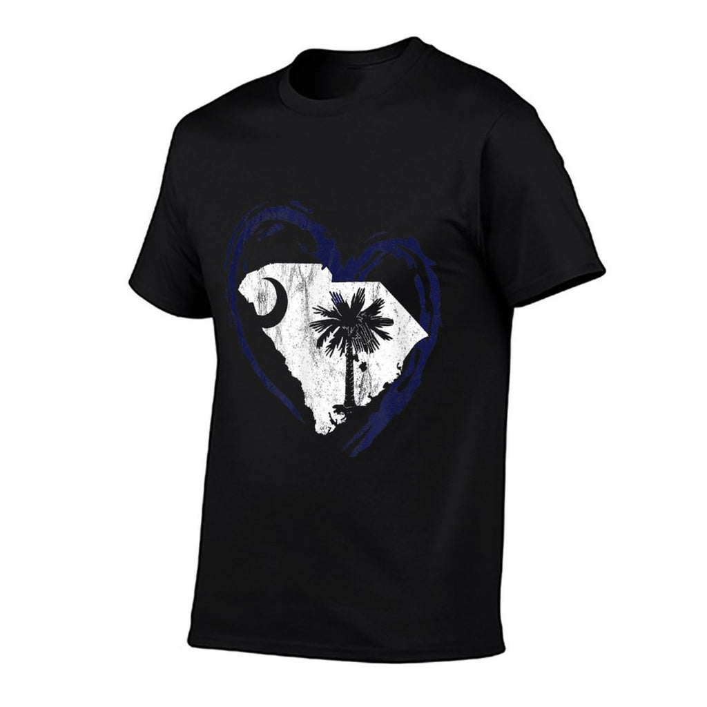 Love South Carolina Heart Moon And Palmetto Tree  Versatile T-Shirt