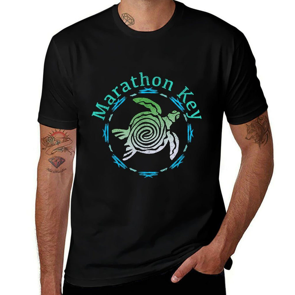 Marathon Key Florida  Vintage Tribal Turtle Gift  Vintage-inspired T-Shirt