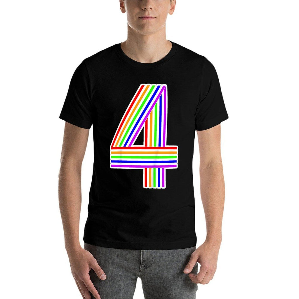 Kids Happy Family Clothing Rainbow 4th Birthday Number 4 T-shirt  Moisture-wicking T-Shirt