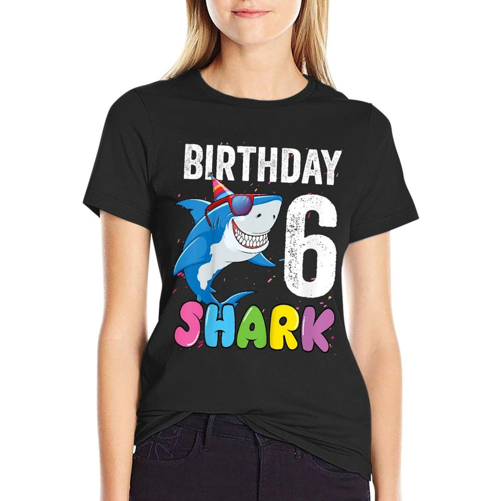 Kids 6th Birthday Shark JawSome Six Year Old Kids  Moisture-wicking T-Shirt