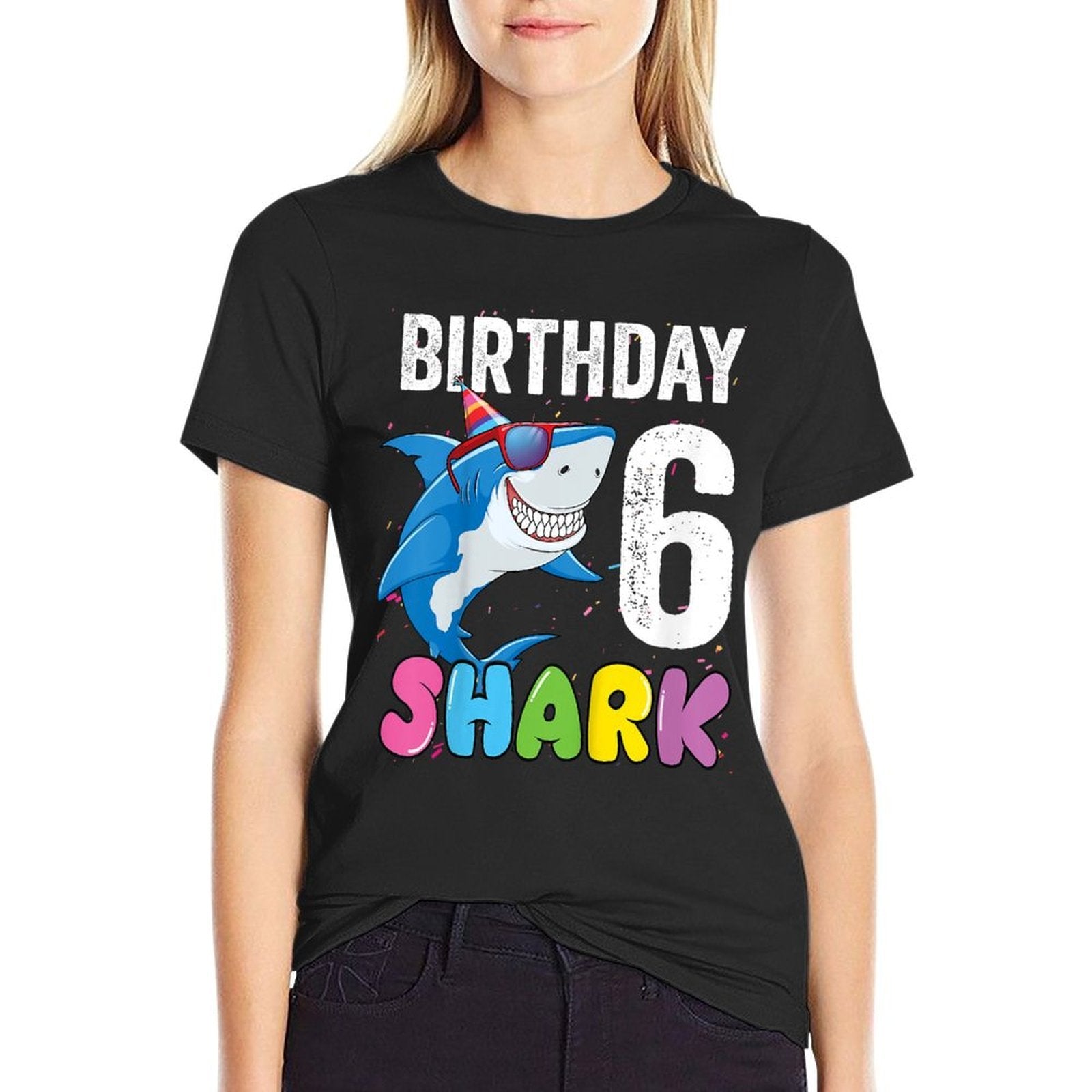 Kids 6th Birthday Shark JawSome Six Year Old Kids  Moisture-wicking T-Shirt