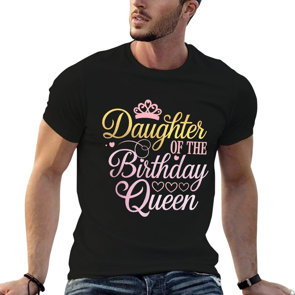Daughter of The Birthday Queen Bday Party Celebration  Oversized Silhouette T-Shirt