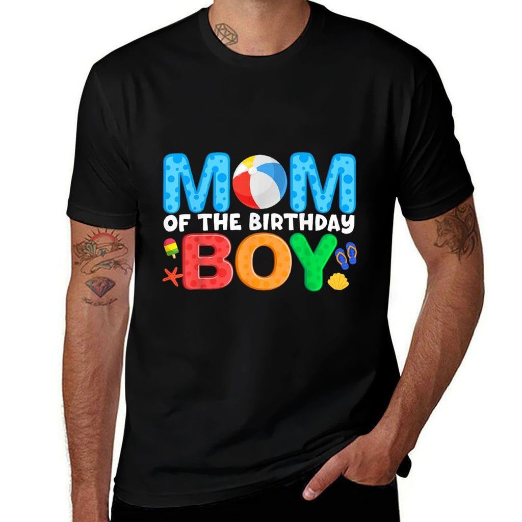 Mom Birthday Boy Kids Beach Ball Theme Party Pool Matching  Quick-drying T-Shirt