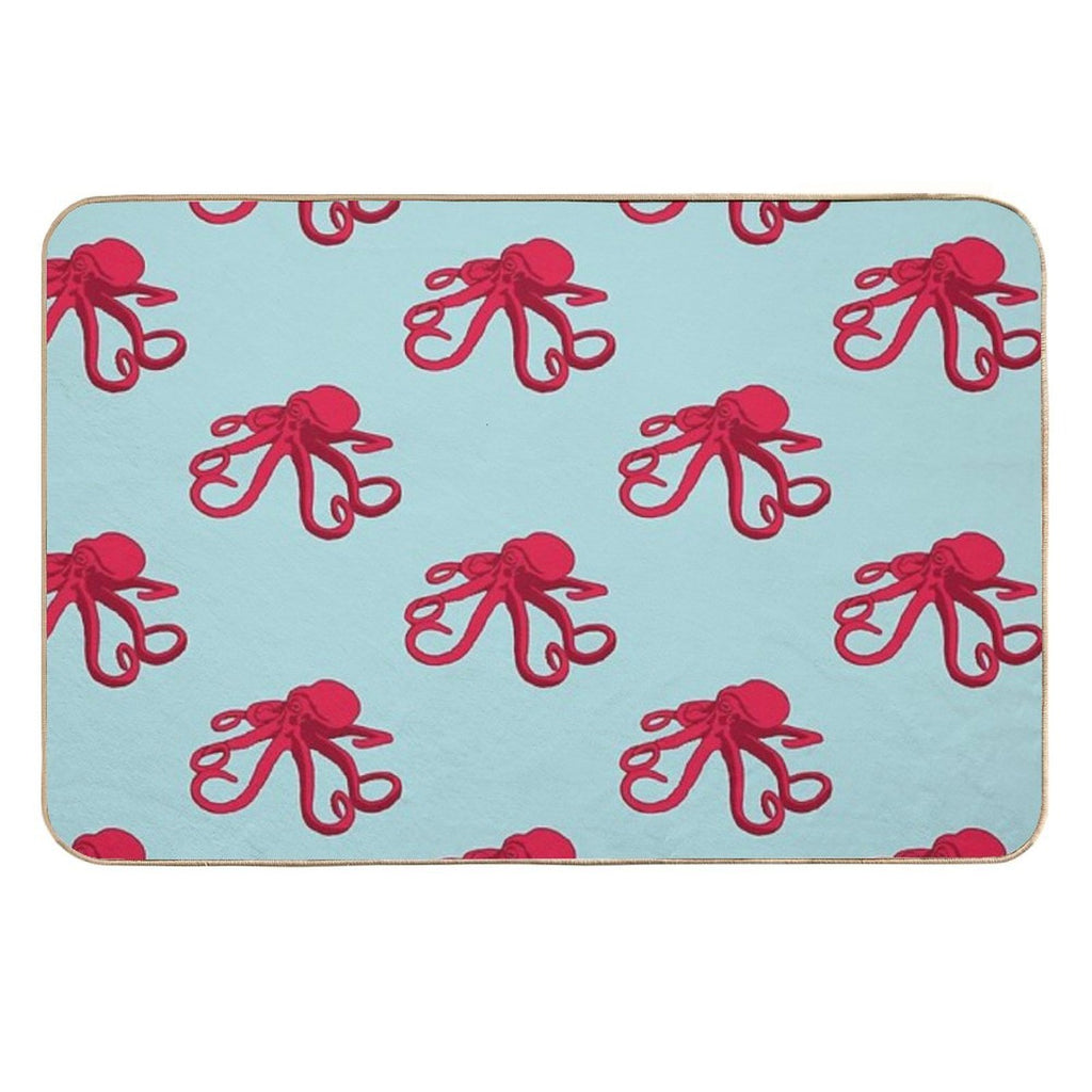 Red Octopus  Long-Lasting Bath Mat