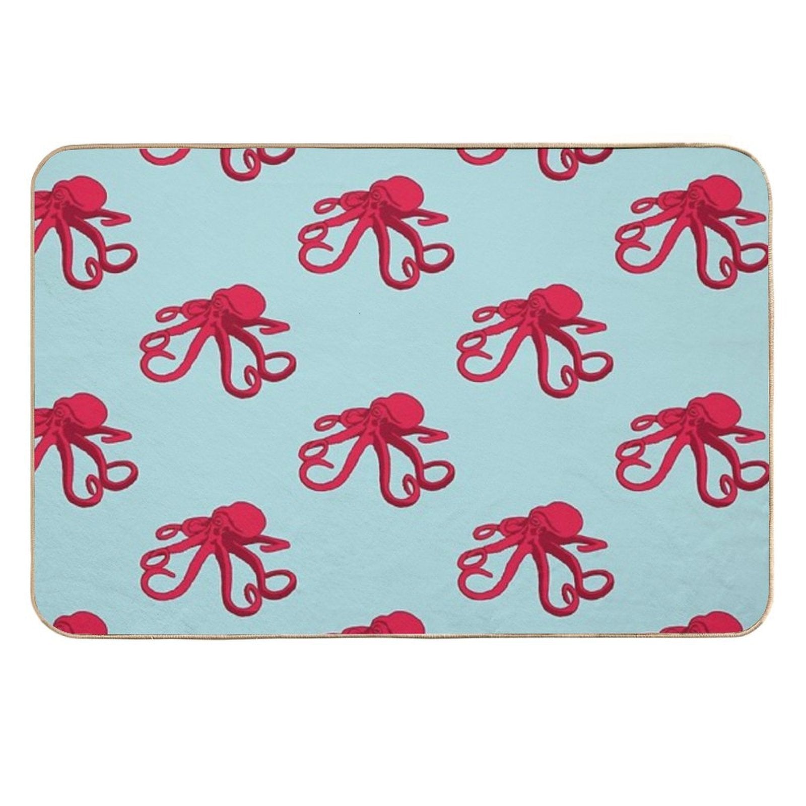 Red Octopus  Long-Lasting Bath Mat