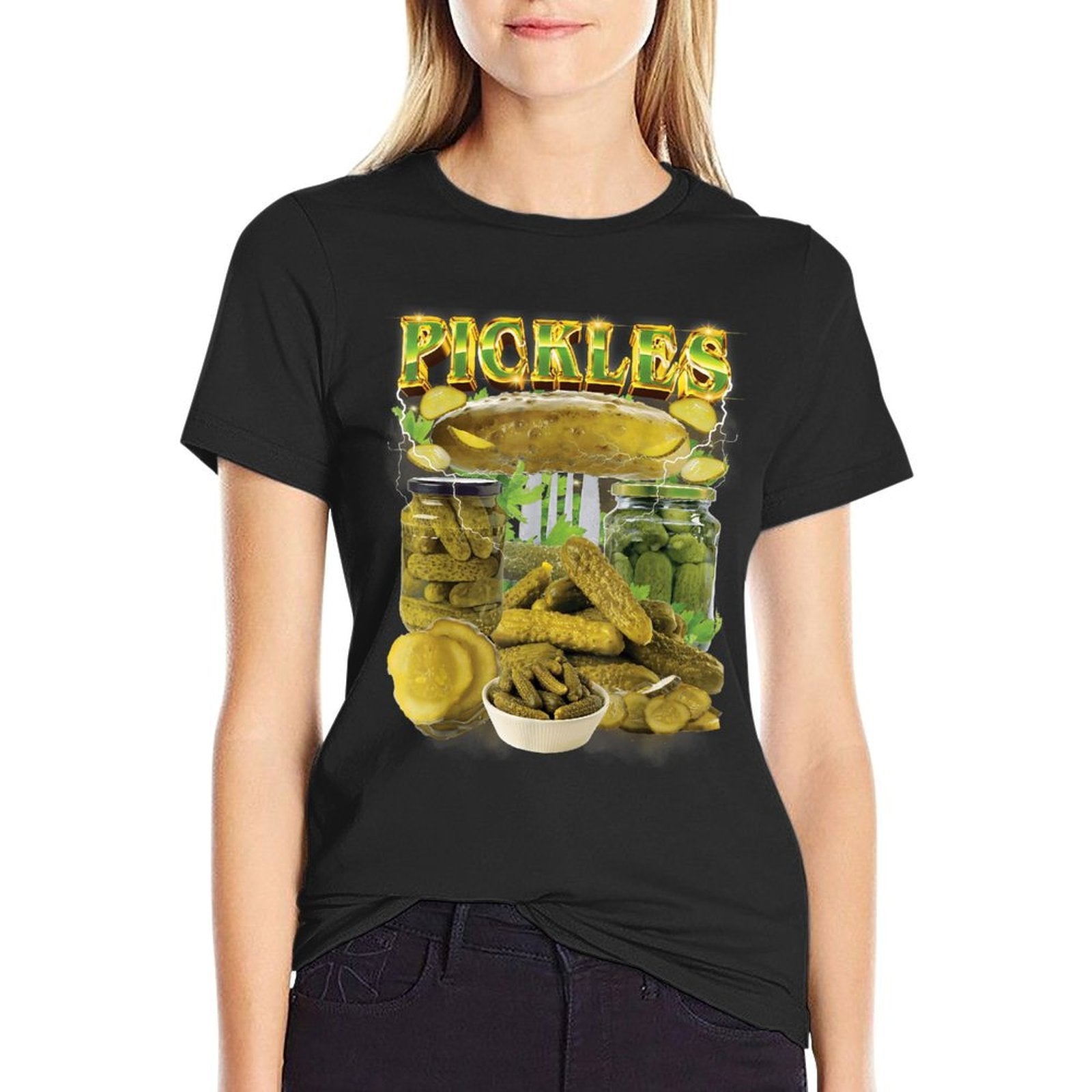 Funny Pickles Bootleg Rap 90s Vintage National Pickle Day  Slim-fit Cut T-Shirt