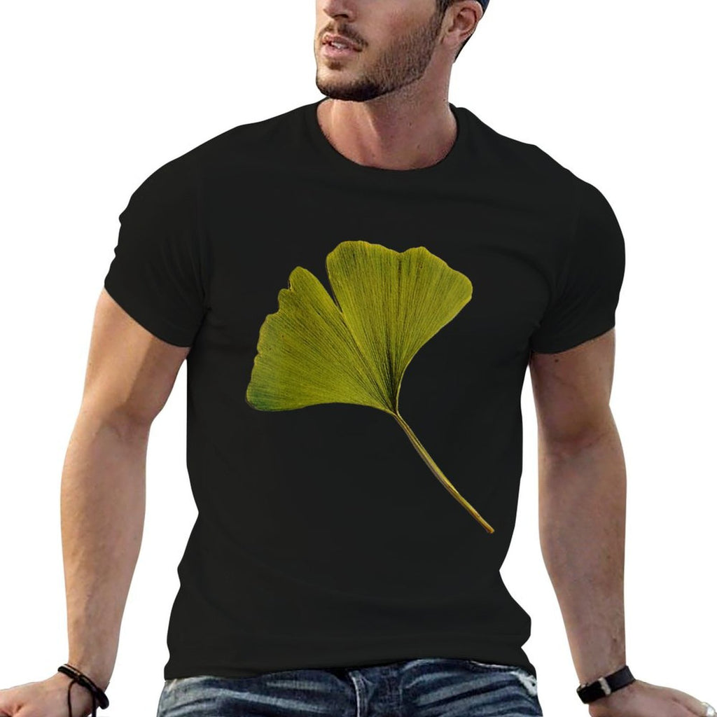 Womens Ginkgo Art Ginkgo Biloba Leaf Ginkgo  Graphic-printed T-Shirt