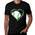 Green Baseball Heart for Baseball Lovers  High-quality Stitching T-Shirt