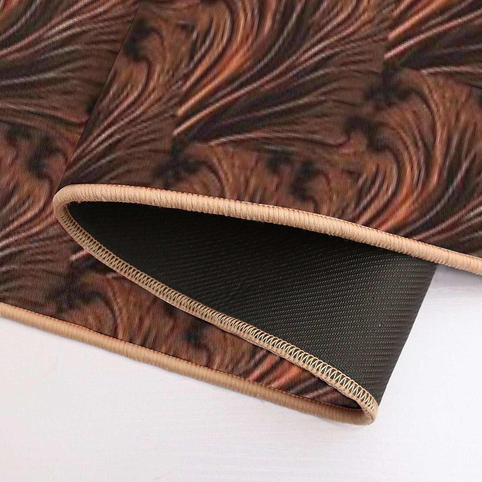 Copper Ostrich Feathers Collection  Absorbent Bath Mat