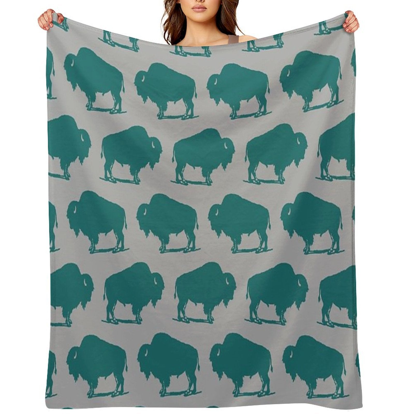 Buffalo Bison Pattern 226 Durable Throw Blanket
