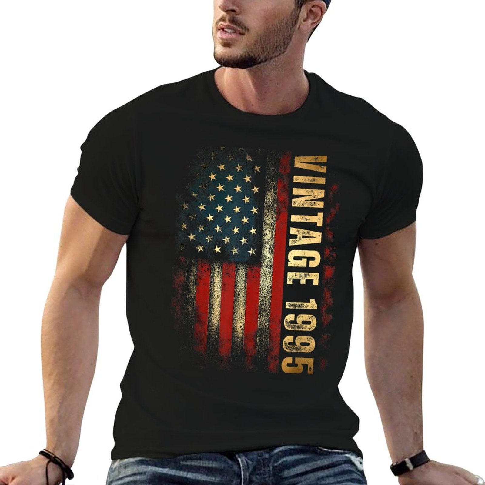 Vintage 1995 American 30th Birthday 30 Years Old Men  Wrinkle-resistant T-Shirt