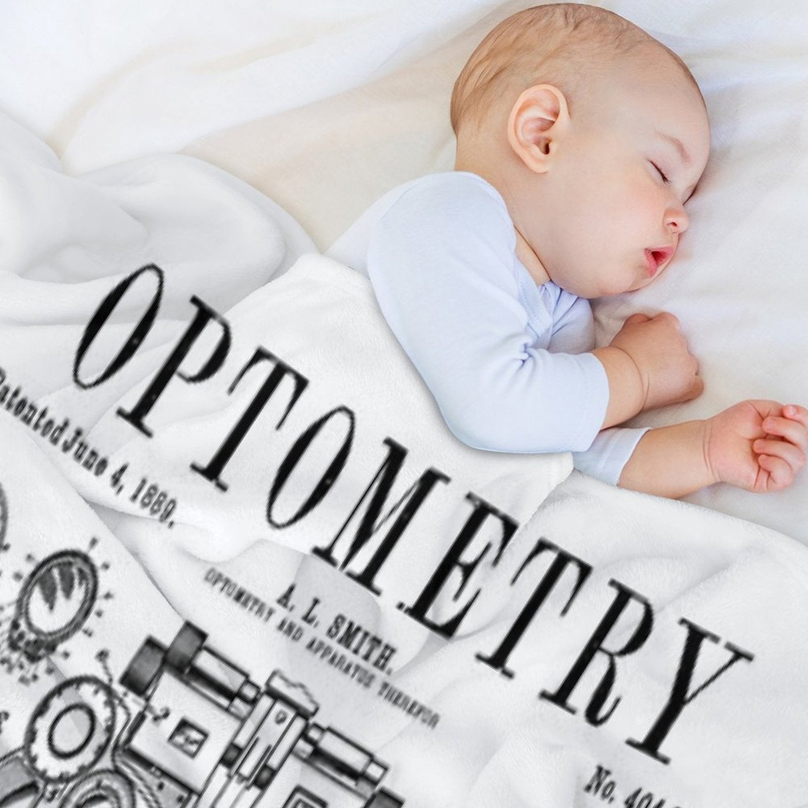 Optometrist Optometry Eye Doctor Tools Vintage Patent Print Gift-ready Throw Blanket