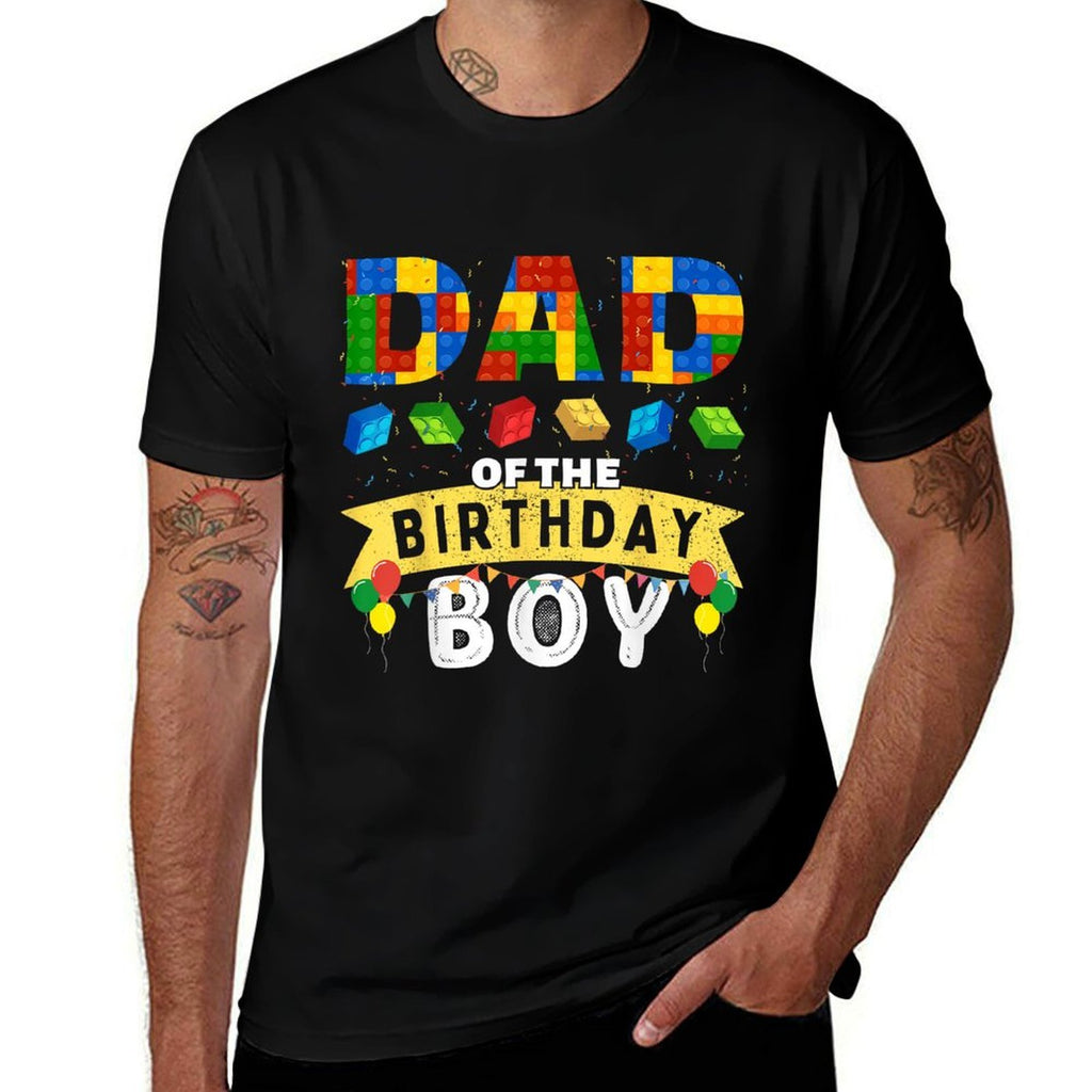 Dad of The Birthday Boy Building Blocks Master Builder  Breathable T-Shirt
