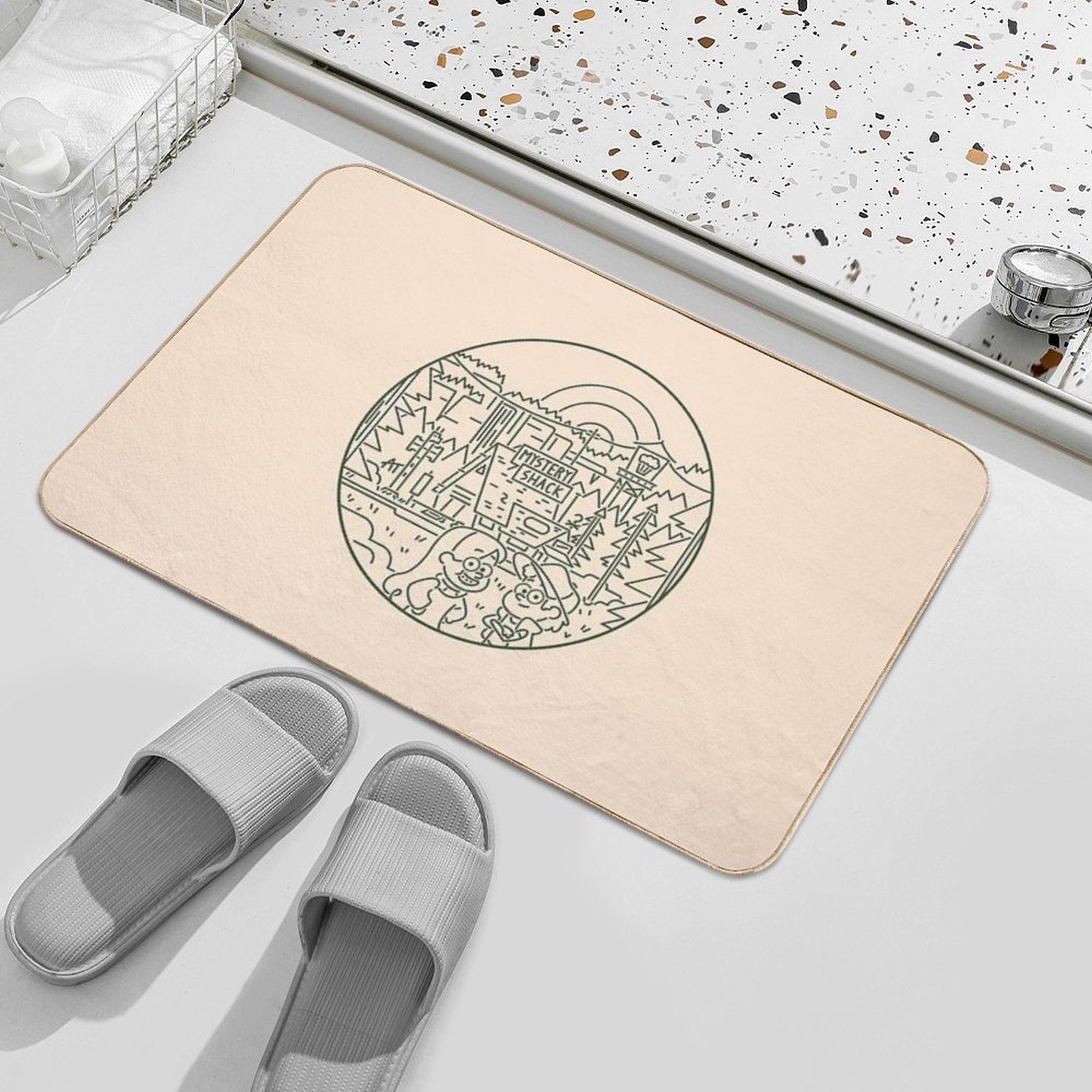 Gravity Falls Line Art  Toxin-Free Bath Mat