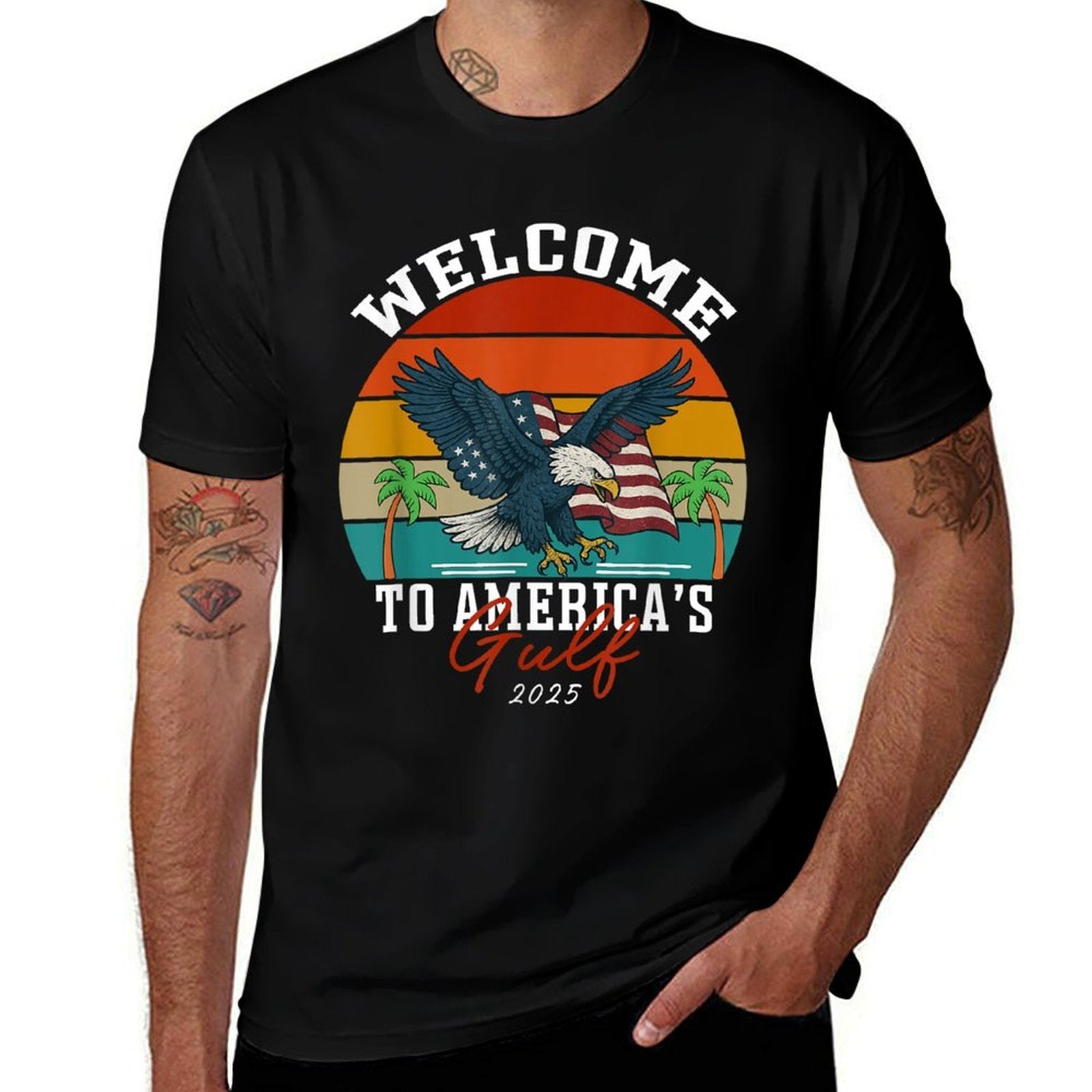 Retro Vintage Welcome To America's Gulf Est 2025  Eco-friendly Material T-Shirt
