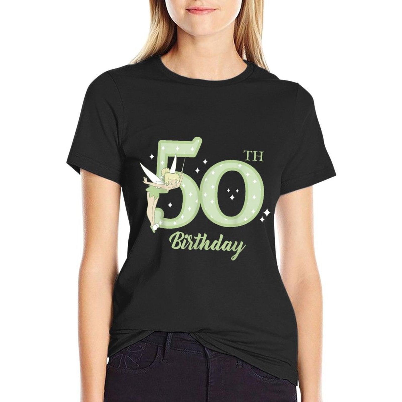 Disney Peter Pan 50th Birthday Tinkerbell Portrait  Graphic-printed T-Shirt