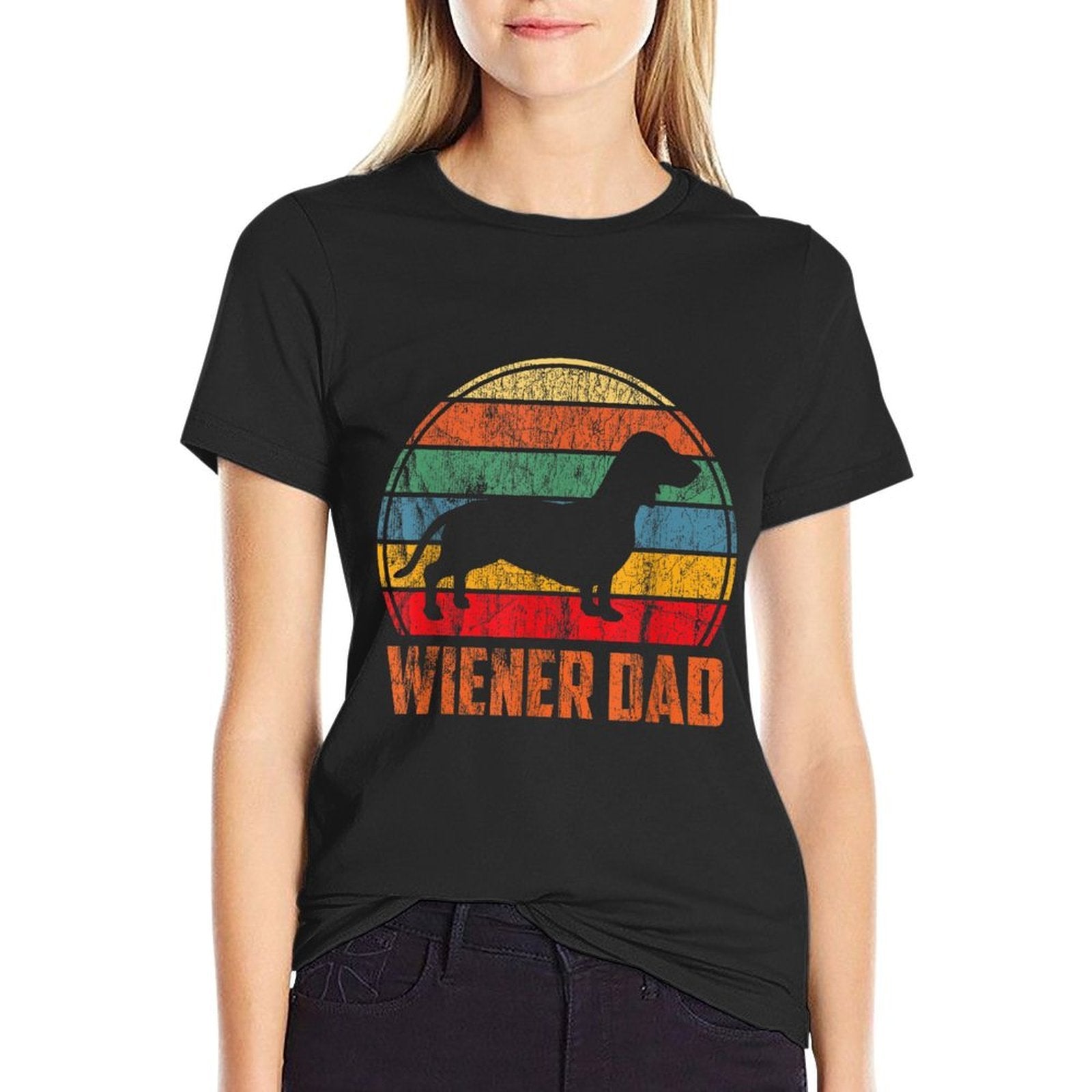 Wiener Dog Dad - Funny Dachshund Gift - Cute Weiner Dog Men Women  Moisture-wicking T-Shirt