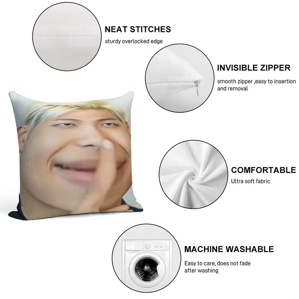 Namjoon Meme Soft Washable Throw Pillow