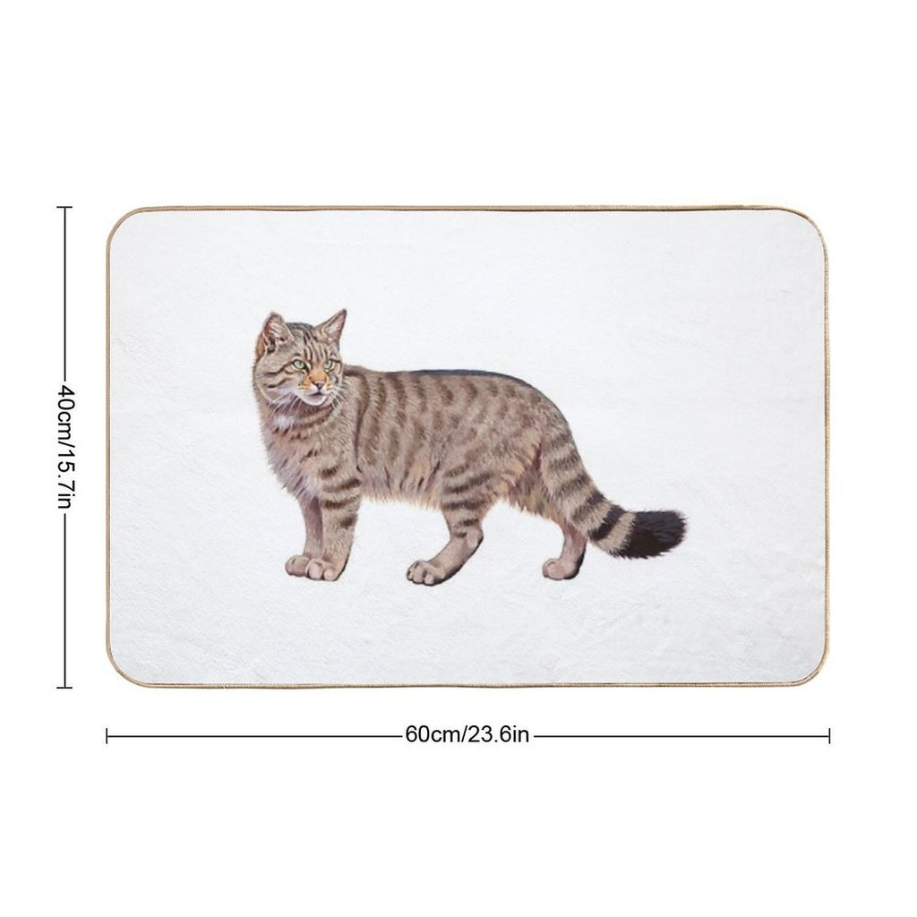 European Wild Cat  Rapid-Drying Bath Mat