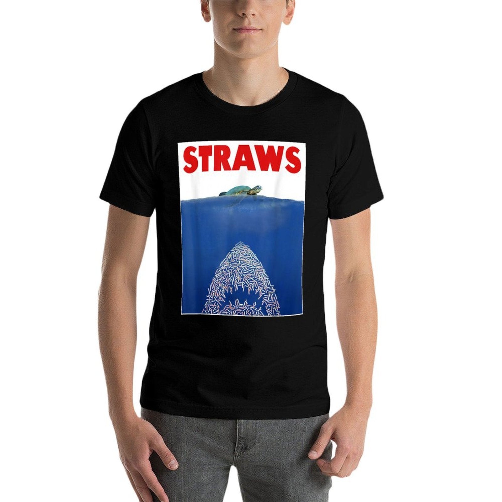 Save The Sea Turtles Conservation Gift Anti Straws  Stretchy T-Shirt