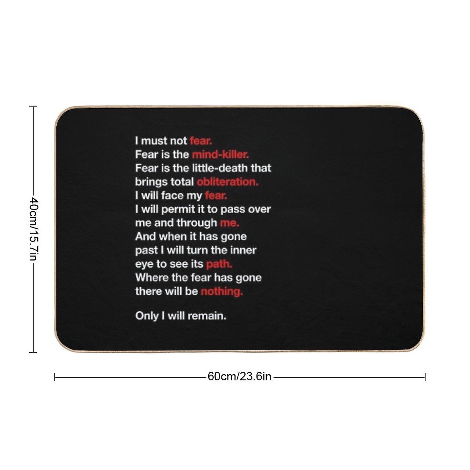 DUNE - Litany Against Fear  Versatile Bath Mat