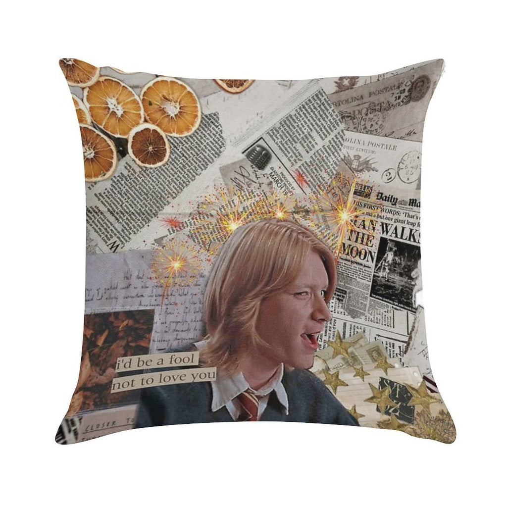 The Boy Who Was Laughing Until The Very End  Fred Weasley Soft Decorative Cover Throw Pillow