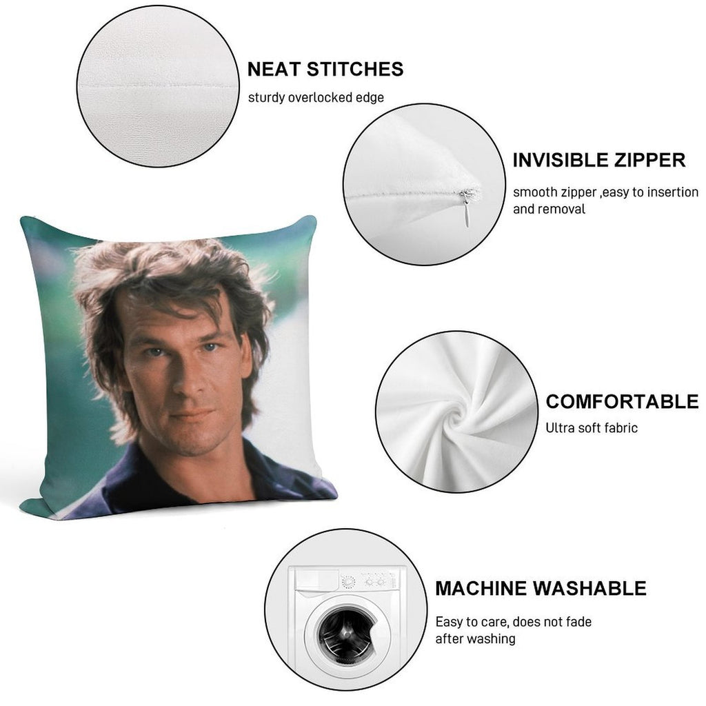Patrickl Swayze Soft Shrink-Resistant Throw Pillow