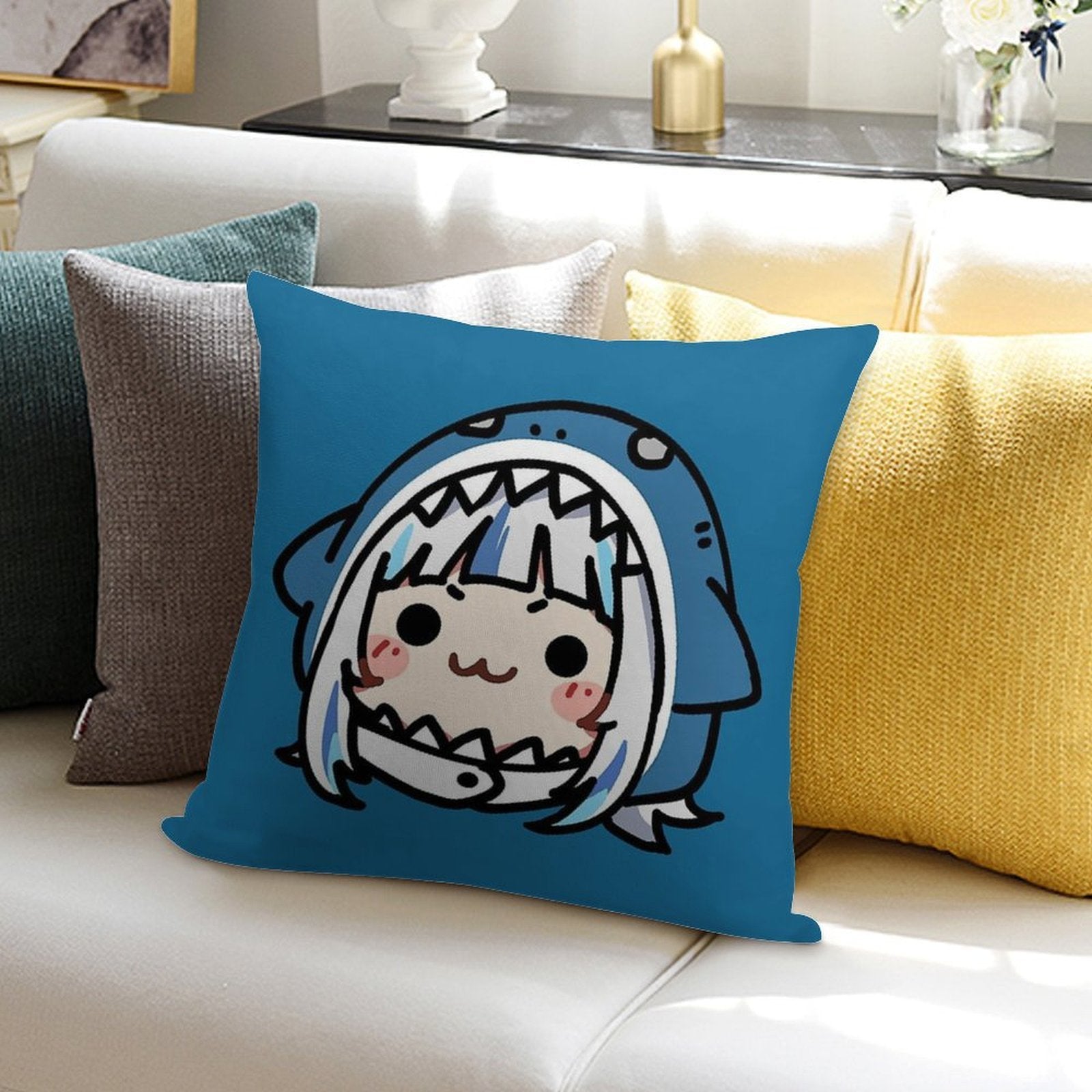 HUGE SHARKIE GAWR GURA Soft Ultra-Soft Texture Throw Pillow