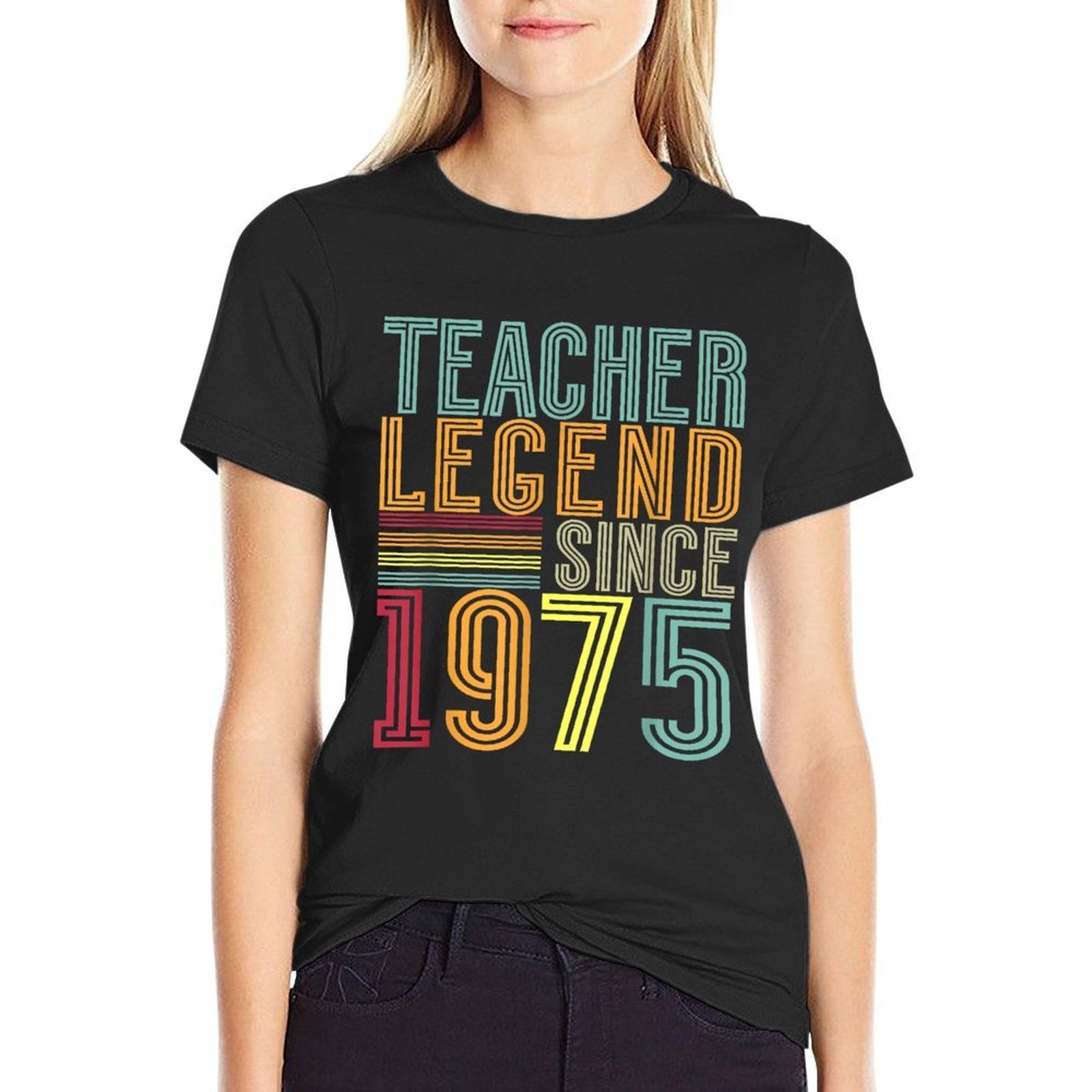 Teaching Legend 1975 50 Years School 50th Birthday Teacher  Heathered Texture T-Shirt