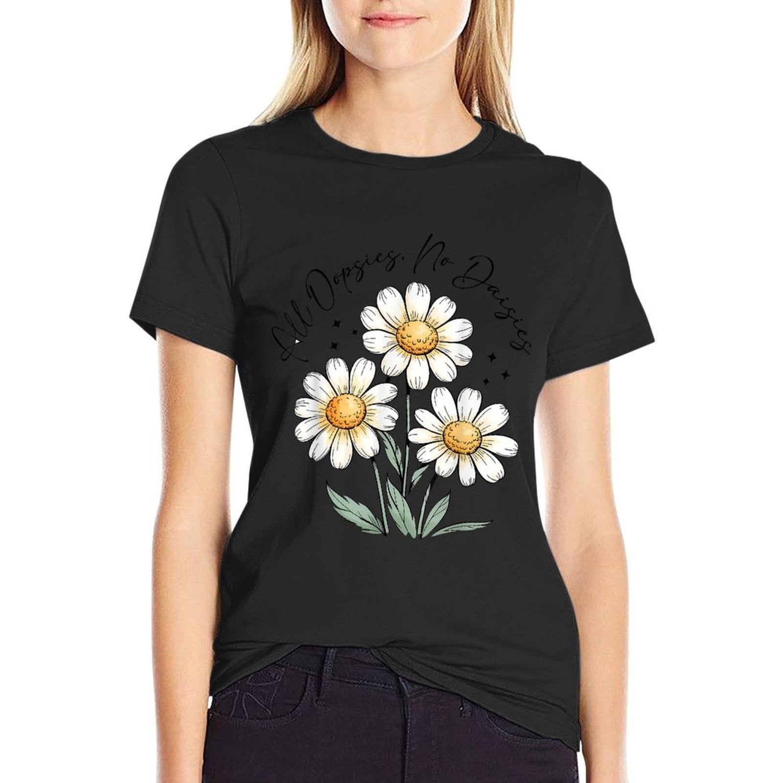 Funny Girl Women All Oopsies No Daisies Floral Vintage  Odor-resistant T-Shirt