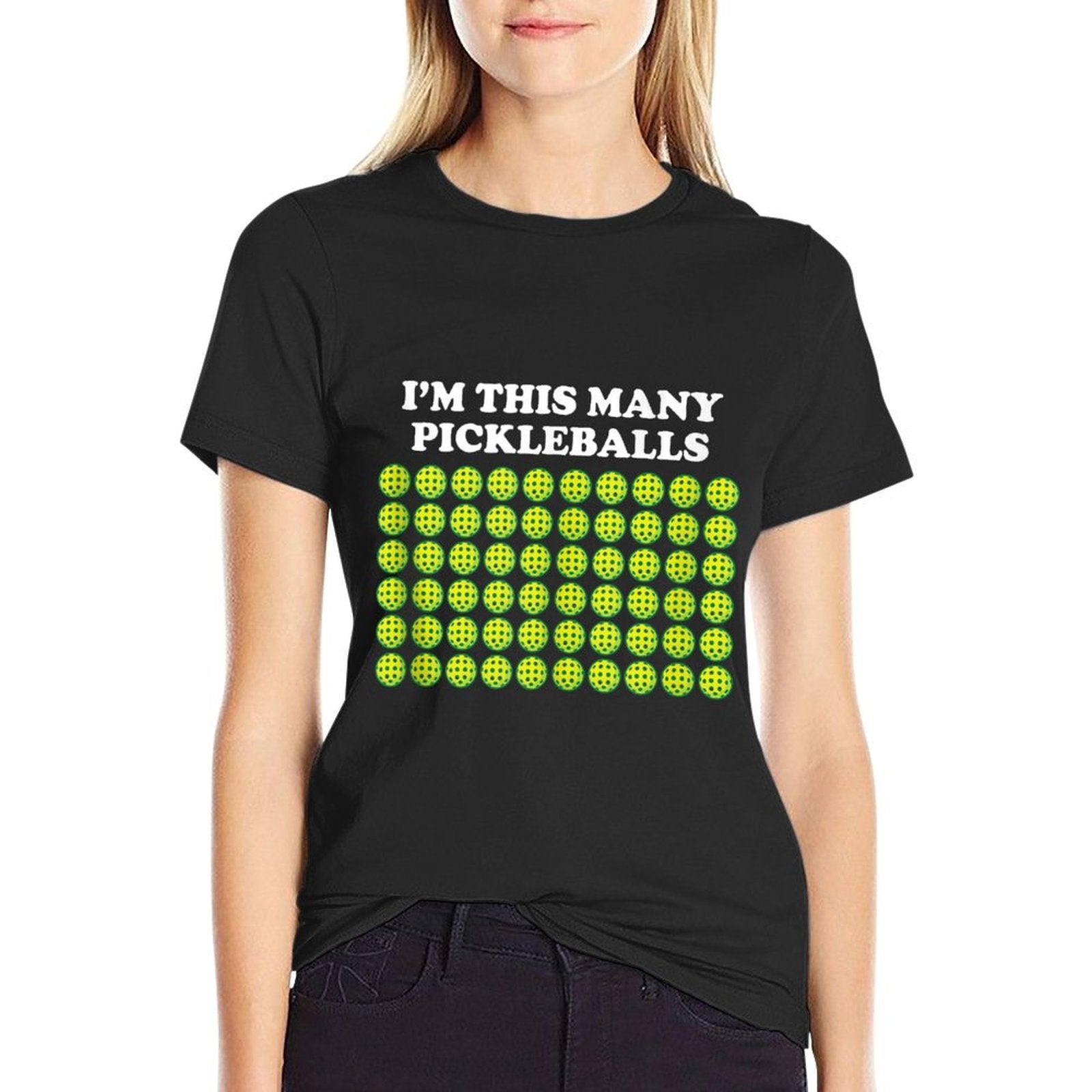 I'm This Many Pickleballs Paddleball Lover 60th Birthday  Oversized Silhouette T-Shirt