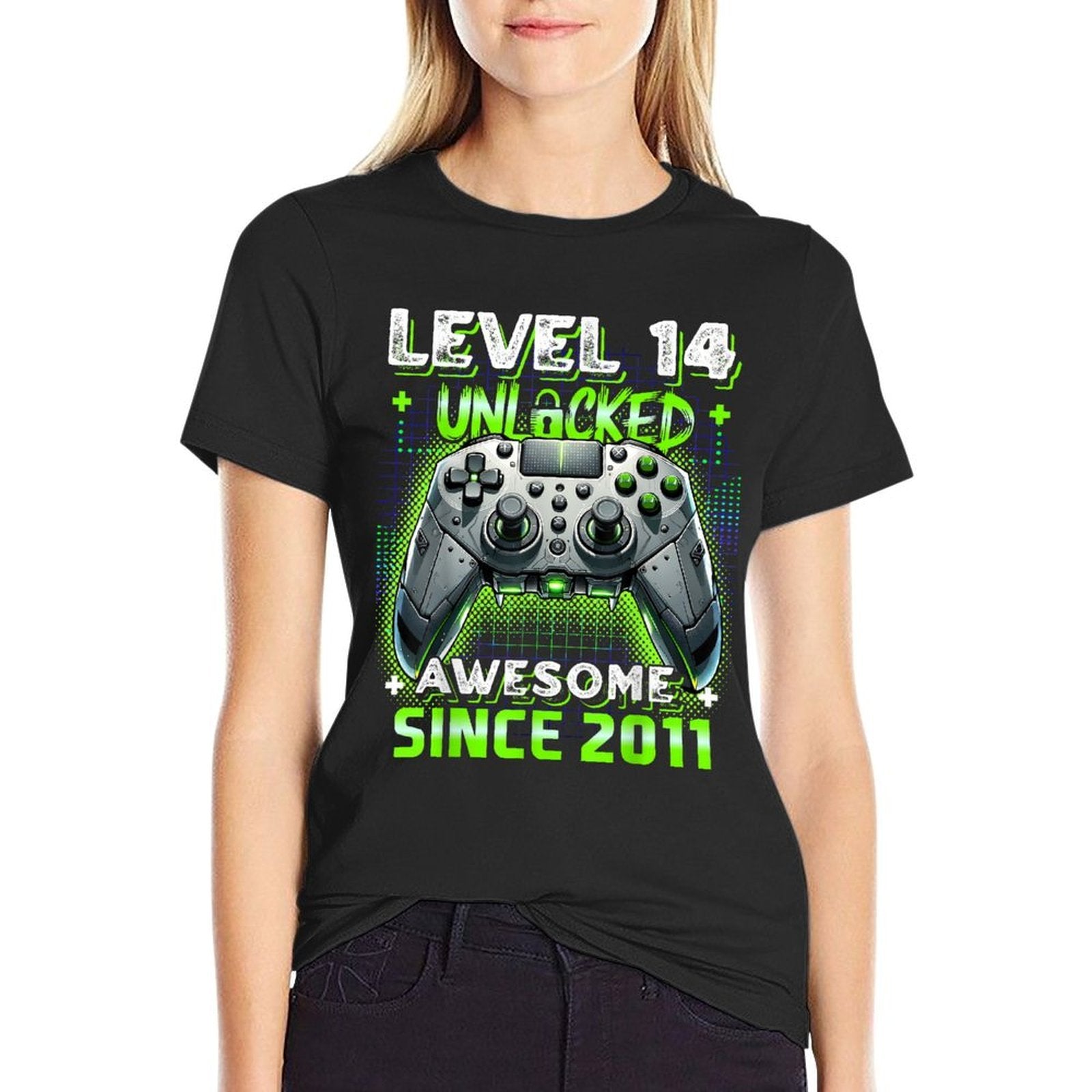 14th Birthday Boy Level 14 Gamer 14 Year Video Game Party  Relaxed-fit T-Shirt