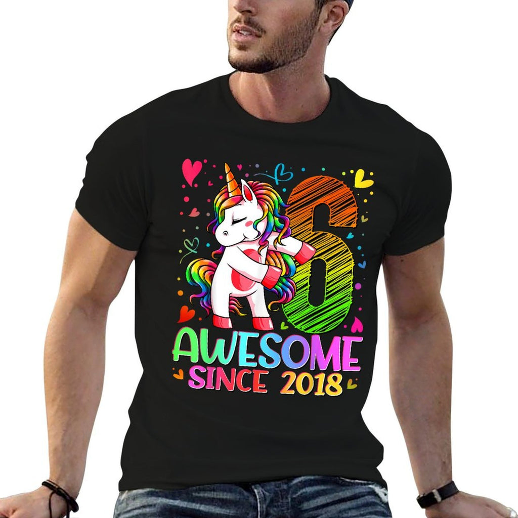 6 Years Old Flossing Unicorn Gifts 6th Birthday Girl Party  Stretchy T-Shirt