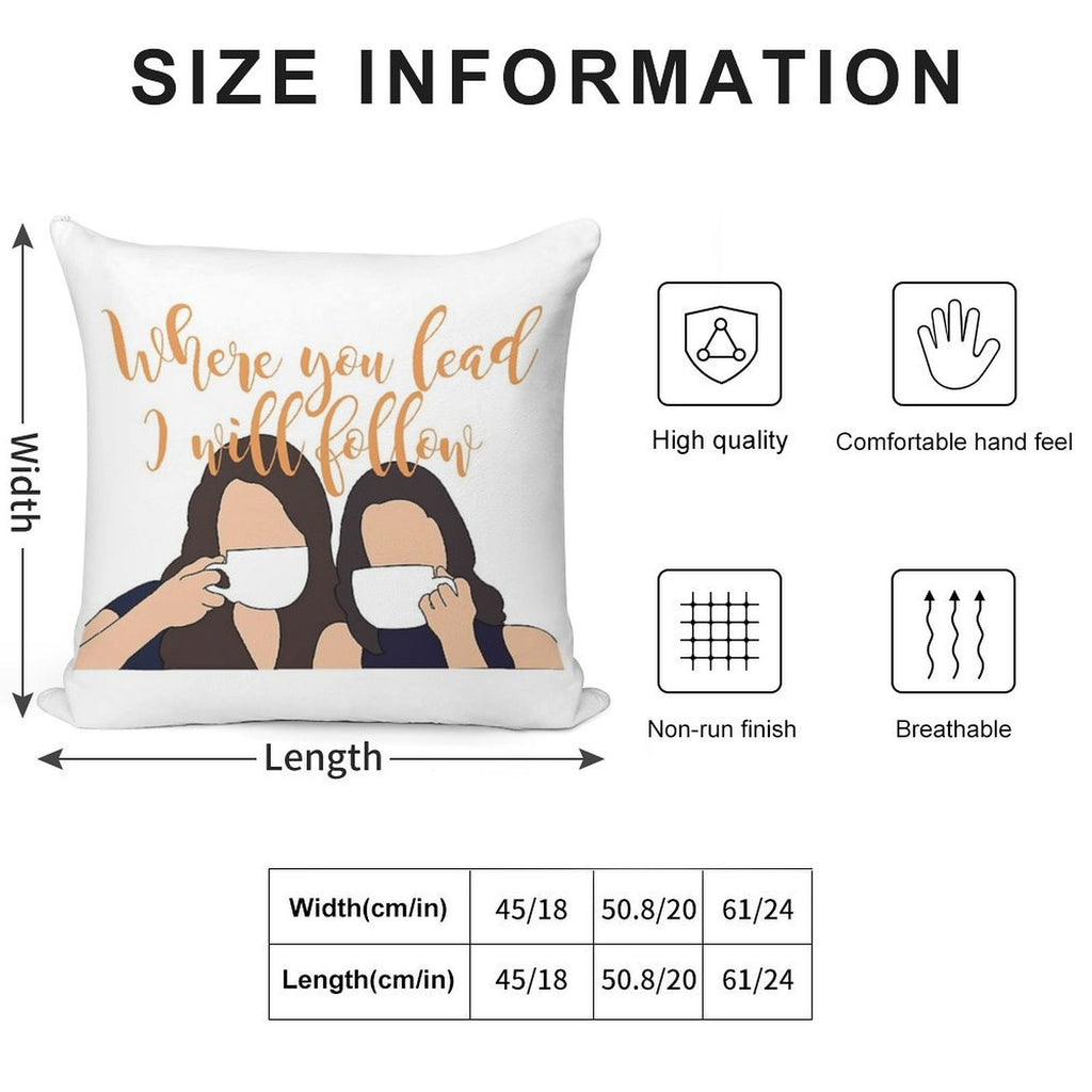 Where You Lead I Will Follow Soft Short Plush Fabric Throw Pillow