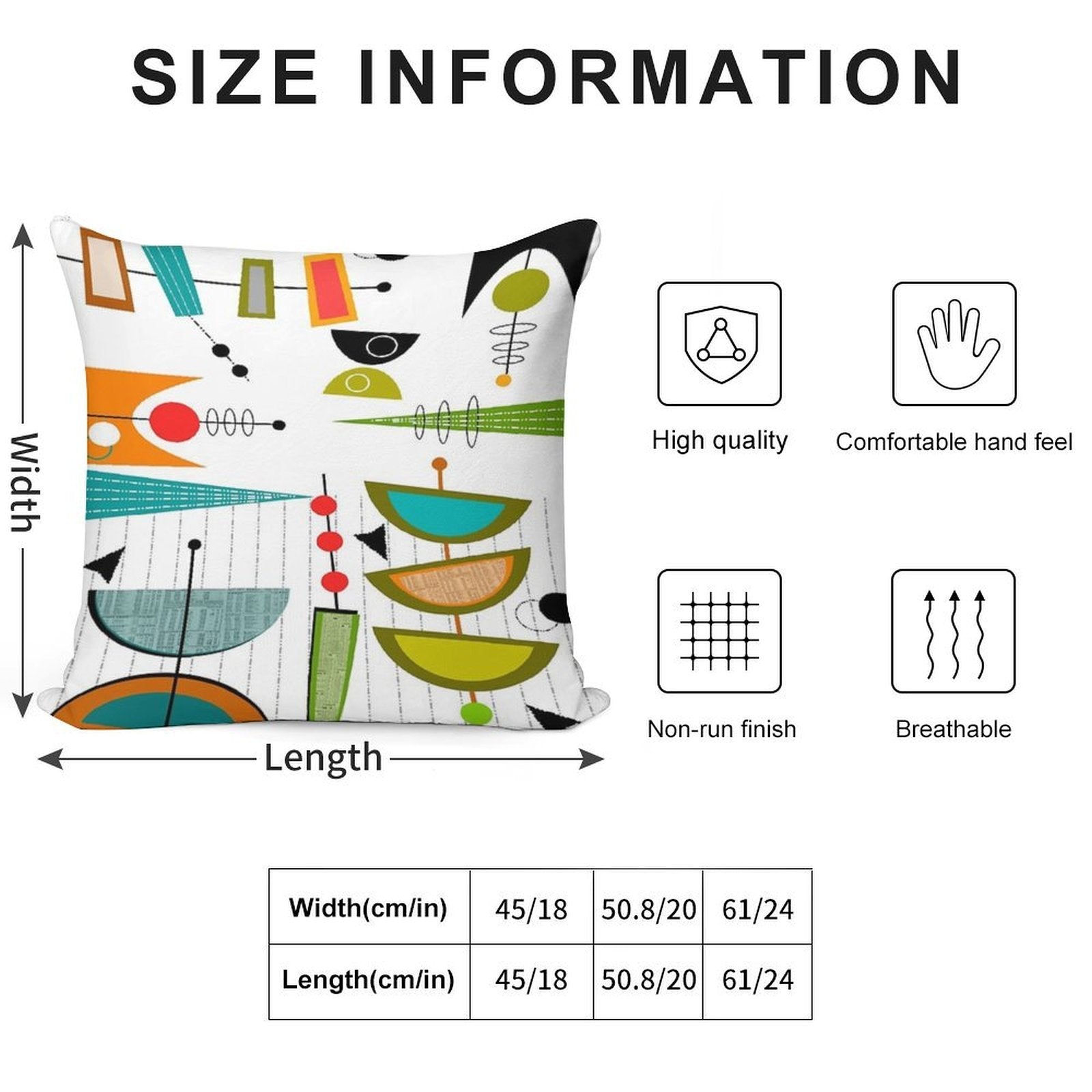 Mid-century Modern Abstract #55 Soft Anti-Pilling Throw Pillow