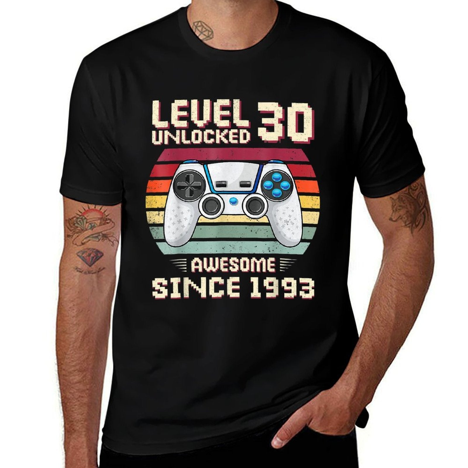 30 Birthday Decorations Gamer Men Video 1993 30th Birthday  Lightweight T-Shirt