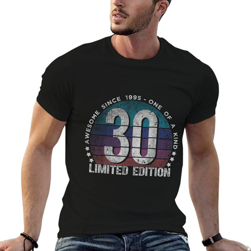 30 Year Old Gifts Vintage 1995 Limited Edition 30th Birthday  Ribbed Collar T-Shirt