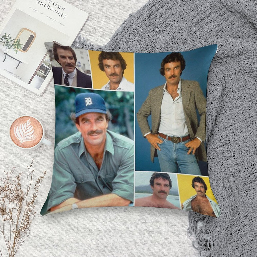 Tom Selleck Soft Anti-Pilling Throw Pillow