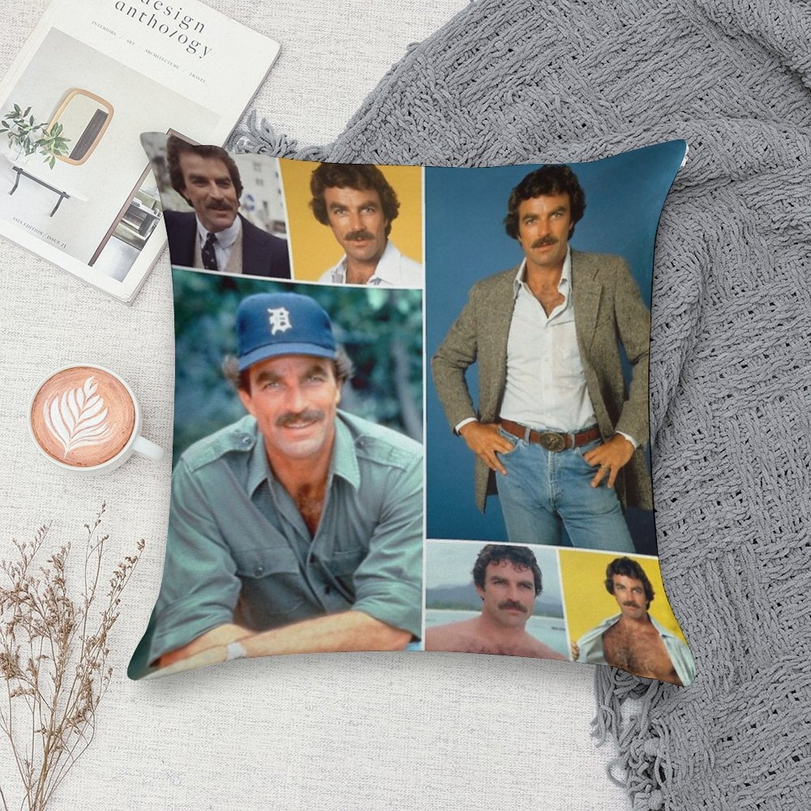Tom Selleck Soft Anti-Pilling Throw Pillow