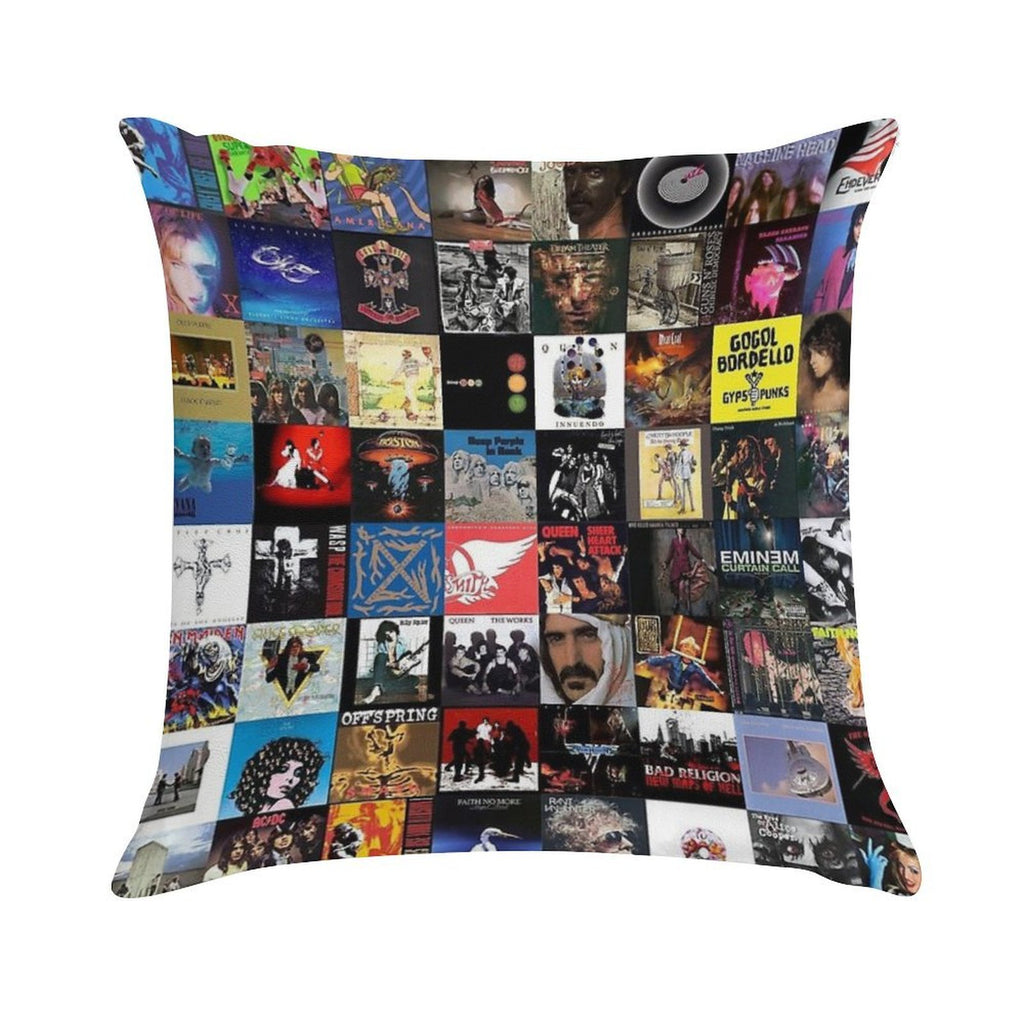 Retro Album Cover Collage Soft Ultra-Soft Texture Throw Pillow