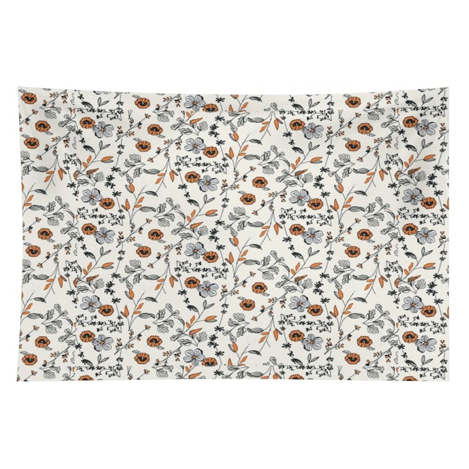 Orange Flower Pattern Tapestry