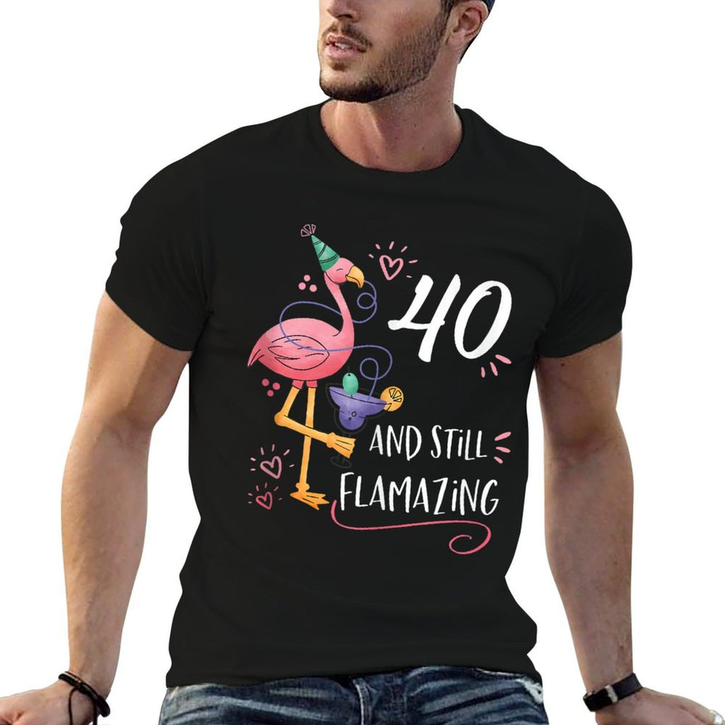 Flamingo Flamazing 40th Birthday Decorations Supplies  Relaxed-fit T-Shirt